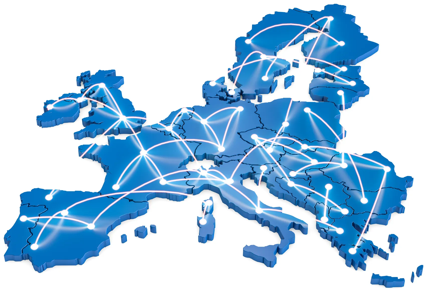 EU Blue Card coverage map showing participating member states and tech hubs